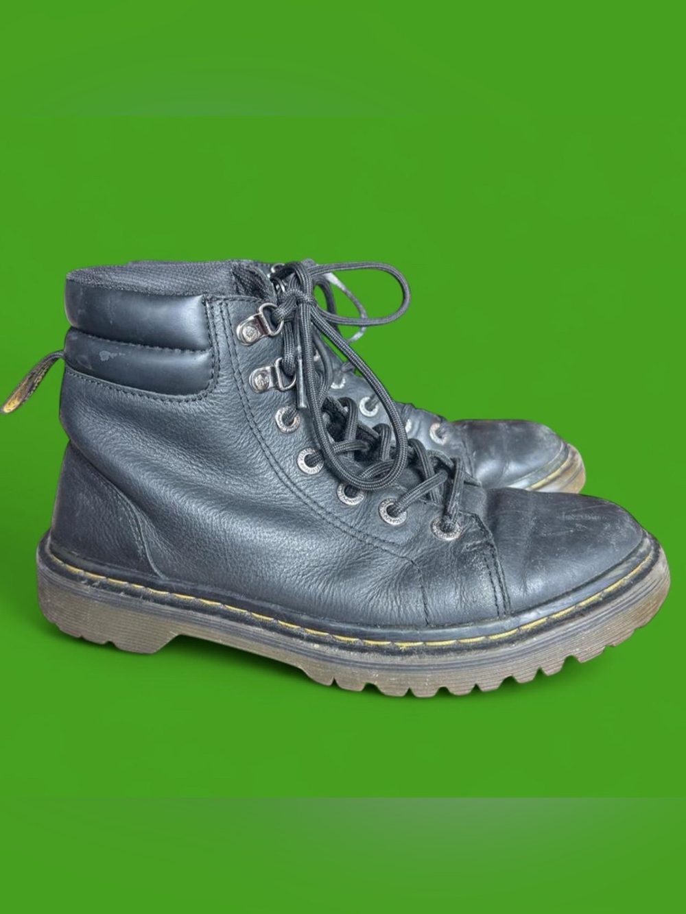 Dr. Martens Black Leather Lace-Up Work Boots